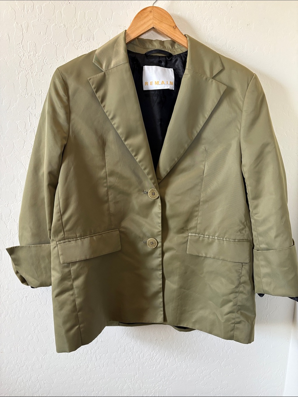 Remain Birger Christensen Mai Blazer Jacket Olive Green sz 4